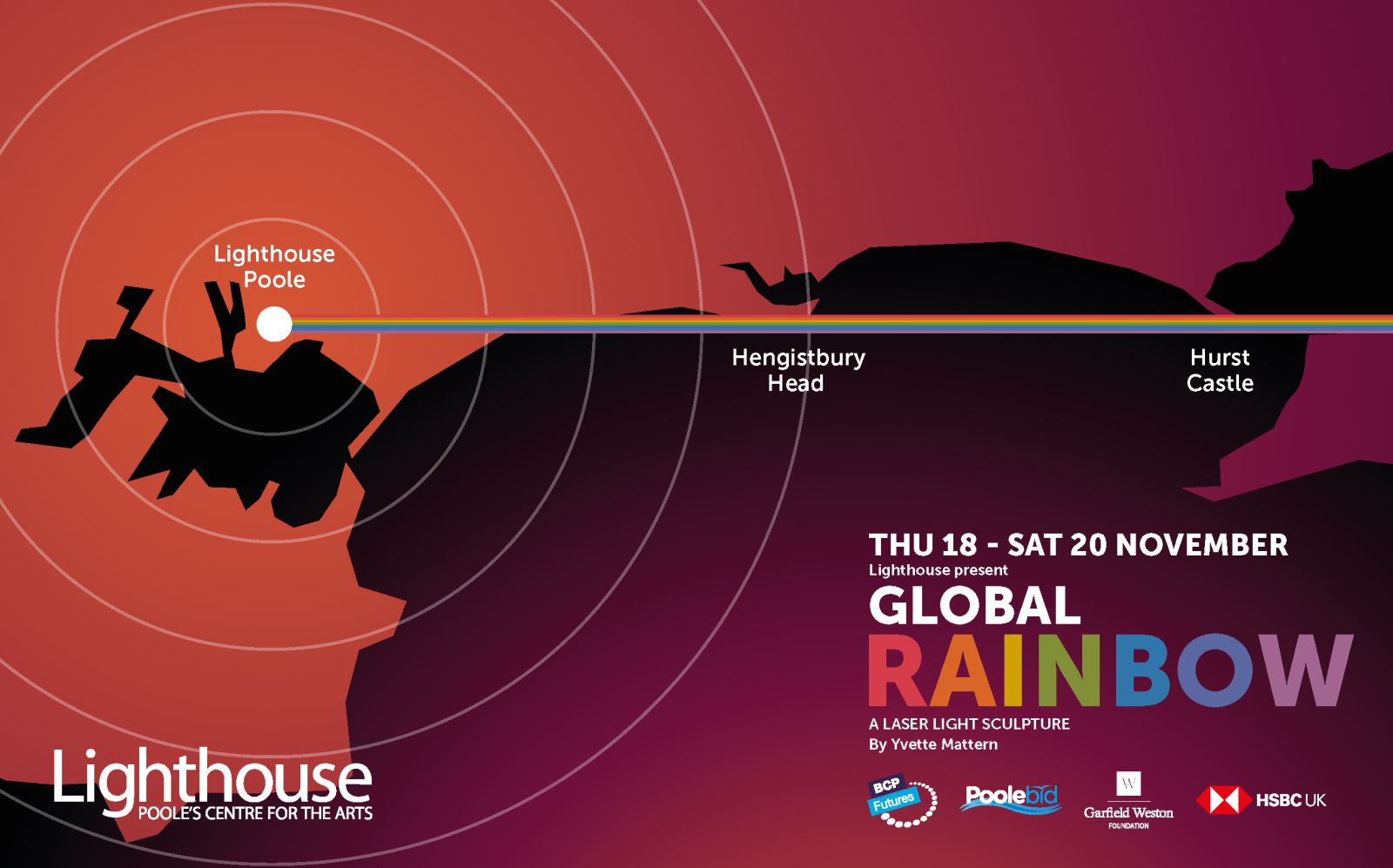 The Global rainbow light route across Bournemouth, Christchurch and Poole 