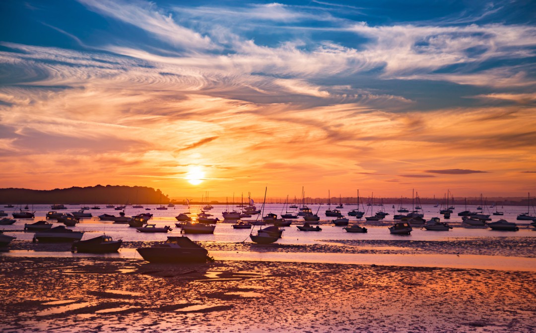 A dusky shot of Poole harbour