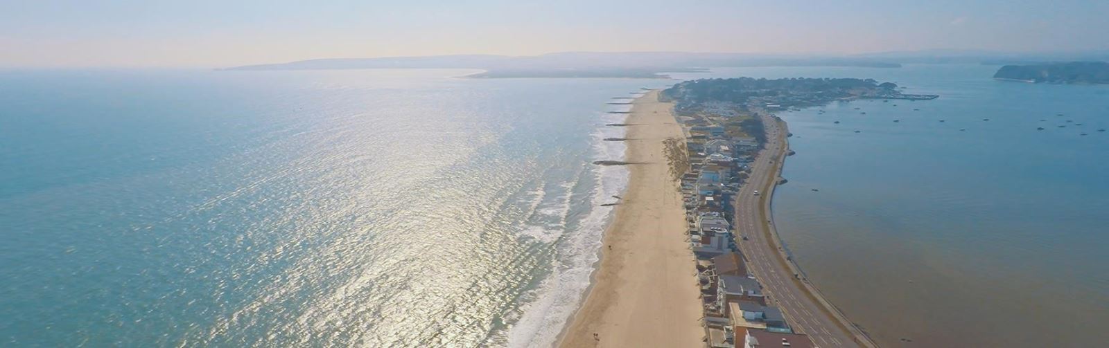 Drone shot of Sandbanks 